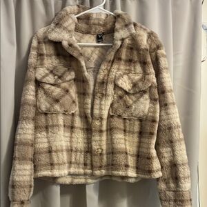 Windsor Cream and Brown Teddy Jacket Cozy Sherpa Lining